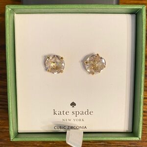 Kate Spade Gold Clear Zirconia Earrings